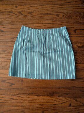 Blue striped mini skirt. Size M. 26 in waist.